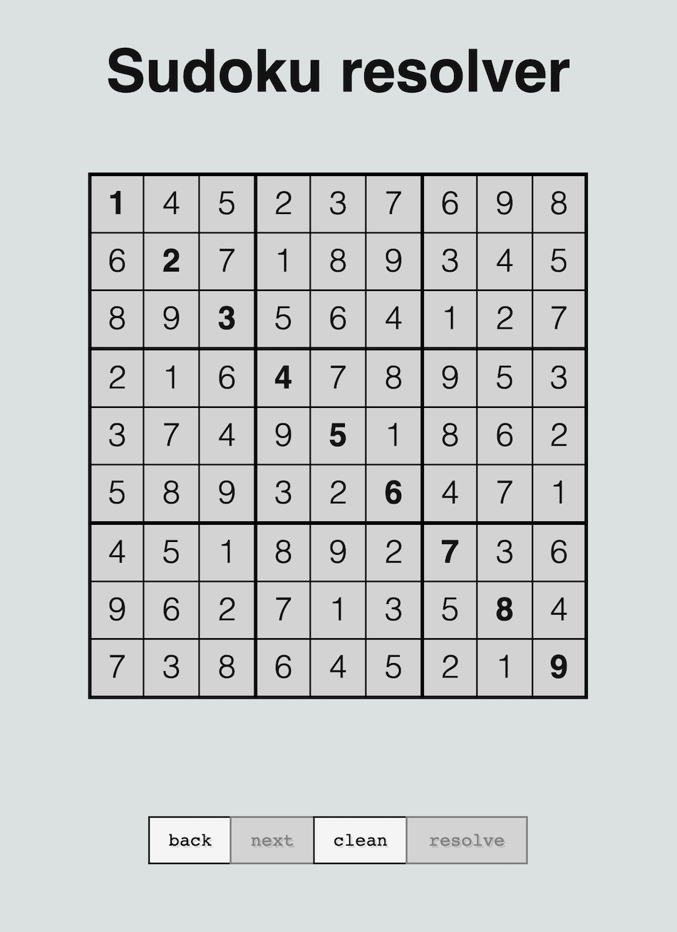 Sudoku screenshot.